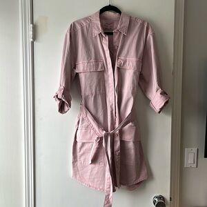 Abercrombie & Fitch Pink Utility Shirt Dress